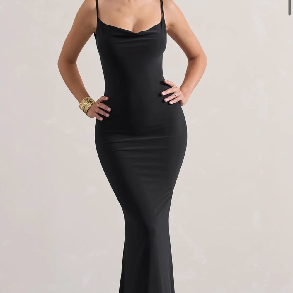 Black Maxi Dress with Lace Back Detail